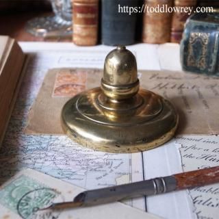 ɤ󤰤꤫ / Antique Brass Paper Weight Acorn Motif