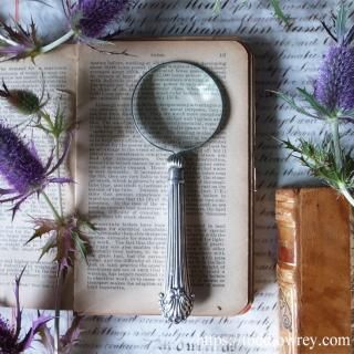 ˭ξħŻ100ǯĶζ / Antique Silver Handle Magnifying Glass Sheffield 1908