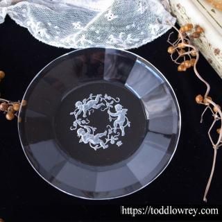 ܥإߥζŷȤΥץ졼A / Antique Angel Art Glass Plate Designed by Heinrich Hoffmann 