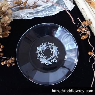 ܥإߥζŷȤΥץ졼B / Antique Angel Art Glass Plate Designed by Heinrich Hoffmann