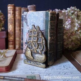 ܤ٤뾮 /Antique Brass Ship Book Ends