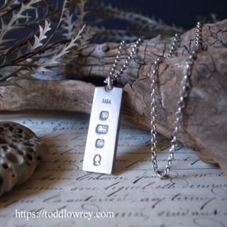 1977ǯۤڤ / Vintage Sterling Silver Ingot Pendant
