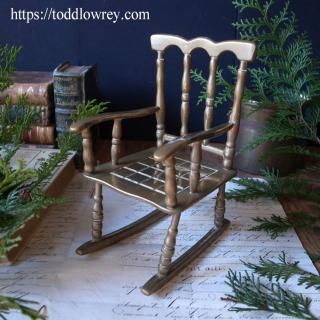 ߤϤޤå󥰥/ Vintage Miniature Brass Rocking Chair