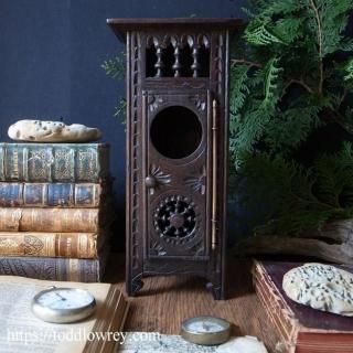 Ȥȥ֥륿˥塢Ʋ/Antique Hand Carved Breton Style Pocket Watch Miniature Cabinet
