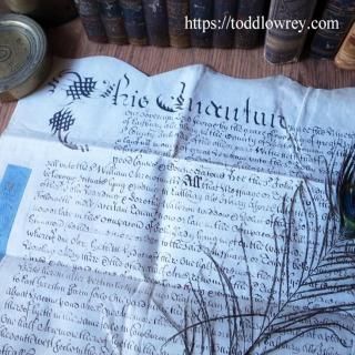1716ǯ1019 John HardingᤫWilliam Arrowsmith / Antique Early Legal Vellum Document Dated 1716