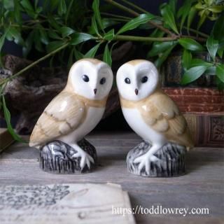 ź󱩤Υե/ Vintage Barn Owl Salt & Pepper by Quail Ceramics
