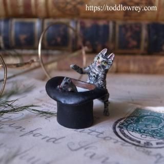 ǭͤȥ륯ϥå/ Vintage Cold Painted Vienna Bronze Cat & Mouse by Fritz Bermann Wien