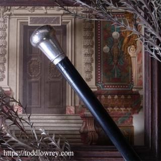 Ѥܡۡ/ Antique Walking Stick with Sterling Silver Grip 1919