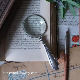 ǫʶٹ/ Antique Silver Handle Magnifying Glass 1915