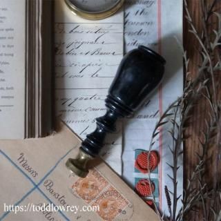 Ϲ򤹤뤿ΥȥꥢΥġ/ Antique Victorian Ebony Handle Sealing Stamp
