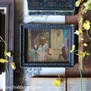 18Υ֥ɥ뤫 / Antique Original Painting with Guilt Frame & Glass