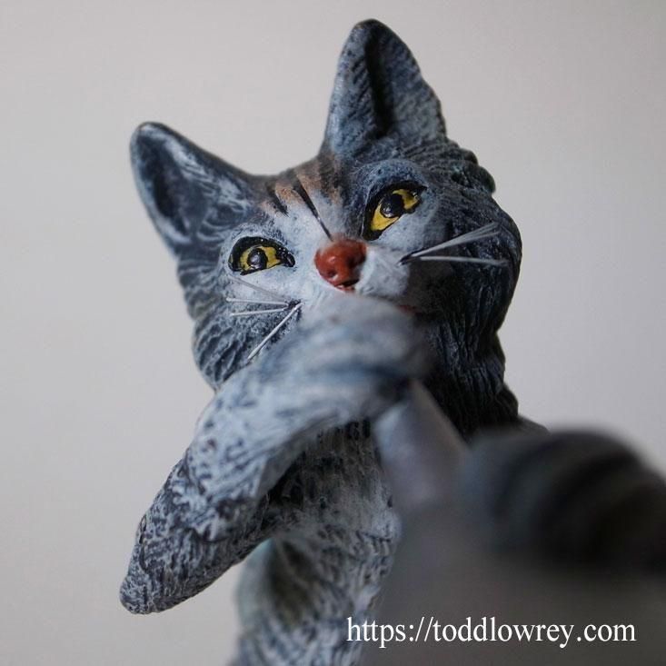 ヴィエナブロンズ コールドペイント 擬人化した猫の音楽隊 猫と仔猫 / Antique Cold Painted Vienna Bronze Cat with