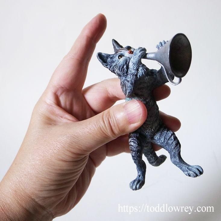 ヴィエナブロンズ コールドペイント 擬人化した猫の音楽隊 猫と仔猫 / Antique Cold Painted Vienna Bronze Cat with