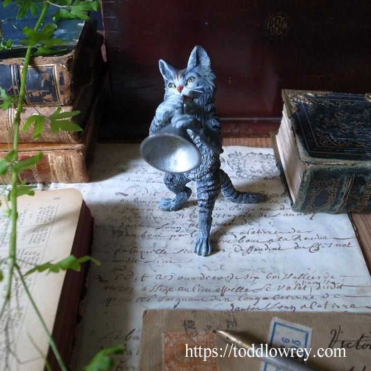 ヴィエナブロンズ　チェロを弾く猫ちゃん ヴィエナブロンズ チェロを弾く猫ちゃん 美術品・アンティーク