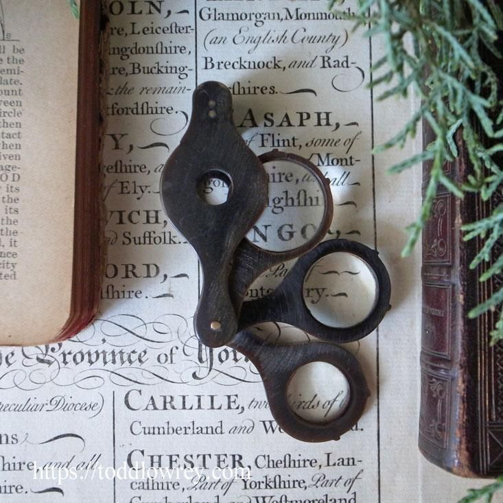 19世紀のトリプルレンズ / Antique Folding Pocket Triple Lens