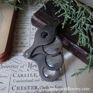 19Υȥץ / Antique Folding Pocket Triple Lens Magnifying Glass