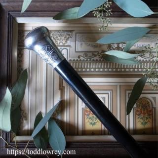 ̿ߤǯȿΨ / Antique Walking Stick with Sterling Silver Grip 1924