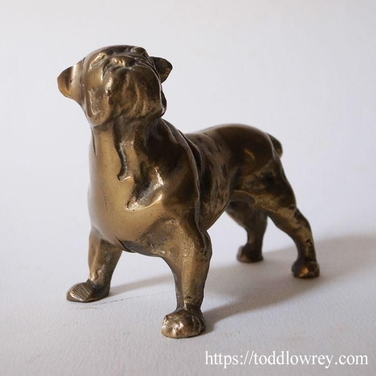 愛すべき英国原産はずっしり重い/ Antique Brass Bulldog Figure