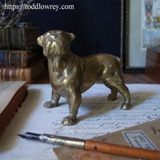 ٤ѹ񸶻ϤäŤ/ Antique Brass Bulldog Figure