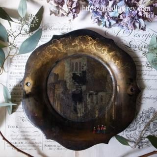 åȥɤλפפ/ Antique Victorian Paper Mache Plate 