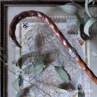 ͥʥȥꥢΤҤȤդ/ Antique Walking Stick With Sterling Silver Collar & CrownBirmingham 1897