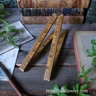 ܥååɤȿ﫤/ Antique Brass & Boxwood Folding Ruler by J.Rabone & Sons 