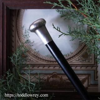 ߥ˥ޥŻȹΥӥ͡/ Antique Walking Stick with Sterling Silver Grip