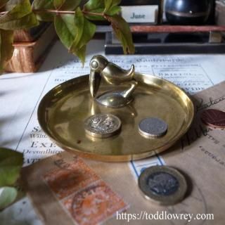 Х礭Ļϲ/ Antique Brass Coin Dish with Bird