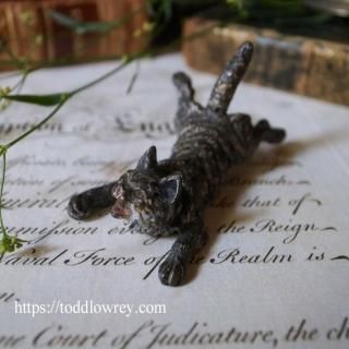 ǭܤޤɤ/ Antique Cold Painted Vienna Bronze Tabby Cat
