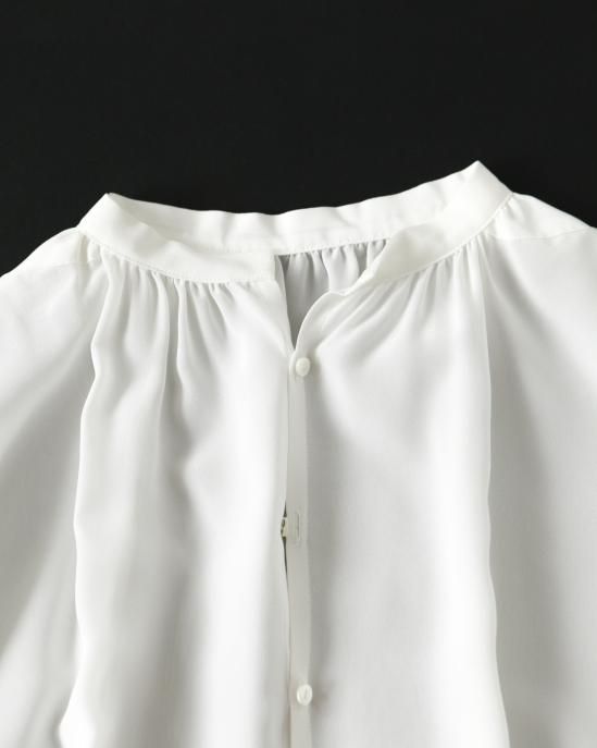 humoresque gather blouse silk WHITE - hillside
