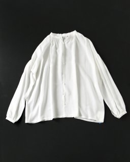 humoresque　gather blouse silk WHITE