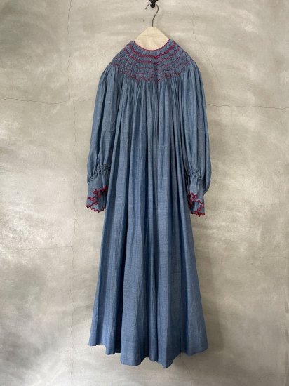 TOWAVASE Bishop sleeve dress blue x red（2022SS）