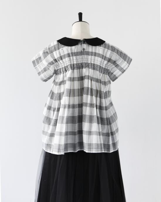 tricot COMME des GARCONS オーガンジーチェック柄ブラウス tricot COMME des GARCONS オーガンジーチェック柄ブラウス
