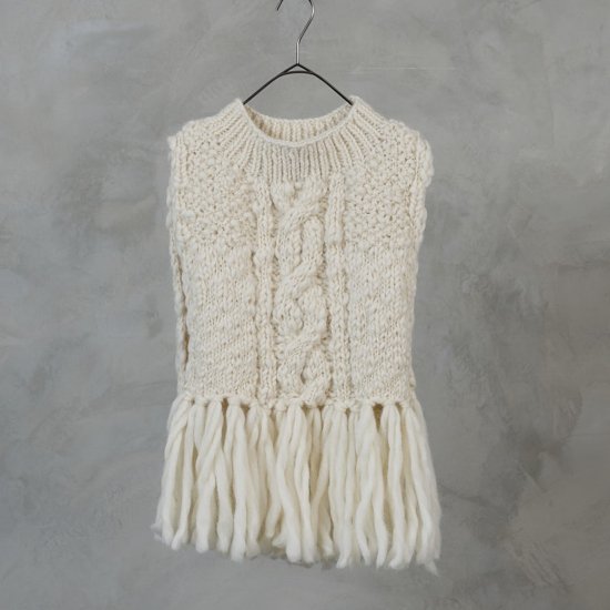 ͽthe last flower of the afternoon ¤ Knitted fringe vest (2024AW)