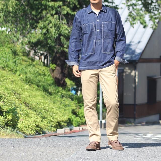 WORKERS/ワーカーズ Pullover Shirt, Ref US ARMY, 8 oz Denim