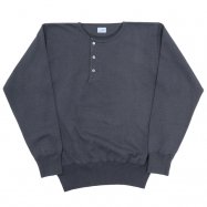 WORKERS/ワーカーズ Henley Neck Sweater Faded Black