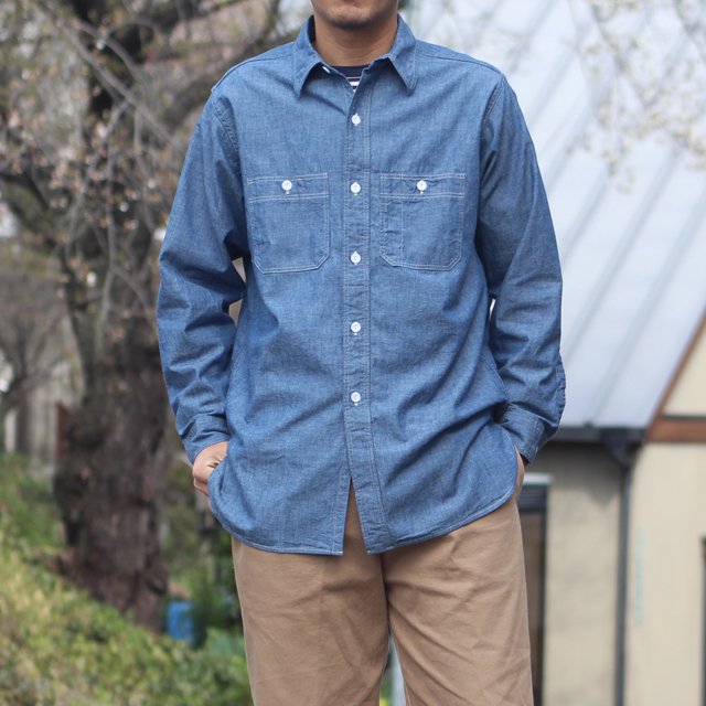 WORKERS/ワーカーズ Work Shirt Vintage Fit Blue Chambray