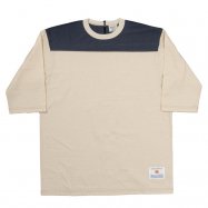 WORKERS/ワーカーズ Football T 2-Tone Oatmeal x Blue Grey