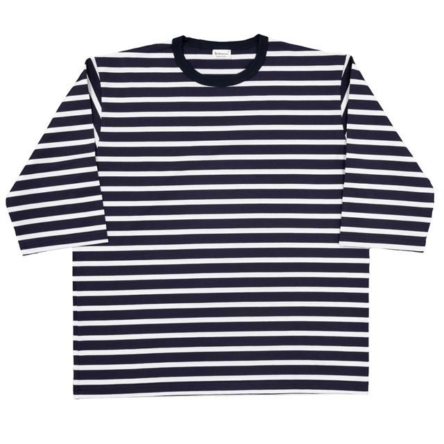 トップス Butcher products BORDER TEE Navy x White The Rite Stuff} Border Stripe Tee (Black x White)