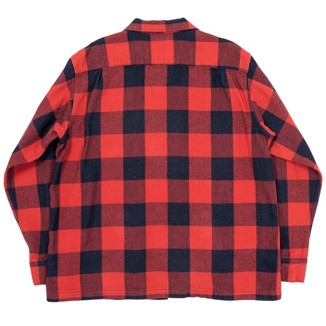 WORKERS/ワーカーズ Flannel Open Collar Shirt Red Indigo Buffalo Check