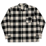 WORKERS/ Flannel Open Collar Shirt White Buffalo Check