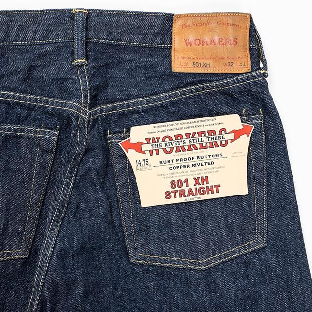 WORKERS/ワーカーズ Lot 801XH, Straight Jeans 14.7 oz, Indigo WORKERS/ワーカーズ Lot 801XH, Straight Jeans 14.7 oz, Indigo