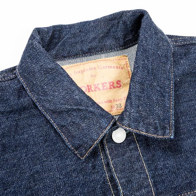 WORKERS/ワーカーズ Lot 807, Denim Jacket 13.75 oz, Indigo Raw Denim, American Cotton 100% WORKERS/ワーカーズ Lot 807, Denim Jacket 13.75 oz, Indigo Raw Denim, American Cotton 100%