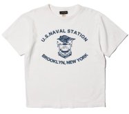 Ԥͽʡ COLIMBO/ Norwalk Cotton Tee -Norwalk Cotton Tee =U.S.N. Station Brooklyn= Ivory White