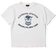 COLIMBO/ Norwalk Cotton Tee=U.S.N. Station Brooklyn= Ivory White
