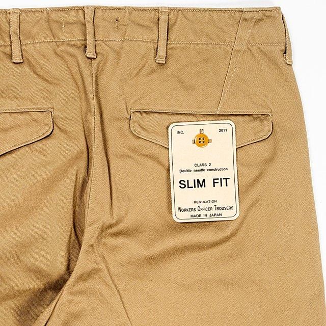 WORKERS/ワーカーズ Officer Trousers Slim, Type 2, USMC Khaki