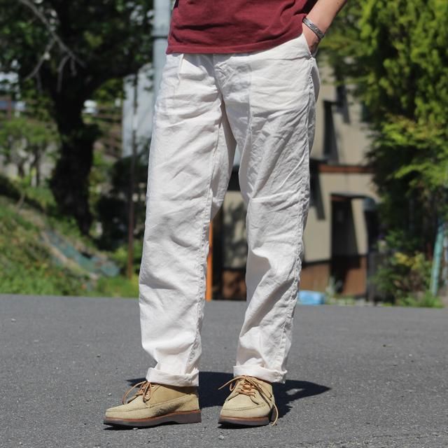WORKERS/ワーカーズ Summer Trousers, 20, Ecru Linen Cotton