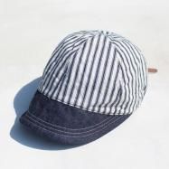 <img class='new_mark_img1' src='https://img.shop-pro.jp/img/new/icons13.gif' style='border:none;display:inline;margin:0px;padding:0px;width:auto;' />HIGHER/ϥ䡼 9oz HICKORY  DENIM BEAK CAP  AWHITE STRIPE
