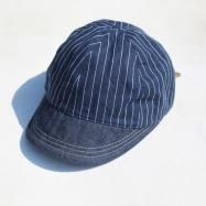 <img class='new_mark_img1' src='https://img.shop-pro.jp/img/new/icons13.gif' style='border:none;display:inline;margin:0px;padding:0px;width:auto;' />HIGHER/ϥ䡼 9oz HICKORY  DENIM BEAK CAP   B NAVY STRIPE
