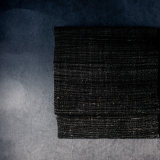 真木テキスタイルスタジオ（インド手織り布）名古屋帯　仕立て上がり　黒